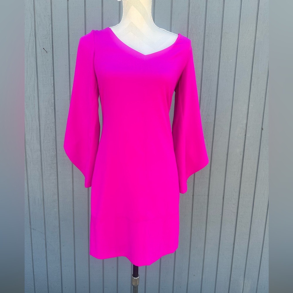 Laundry By Shelli Segal Pink Sheath Dress with Bell Sleeves - Picture 1 of 14